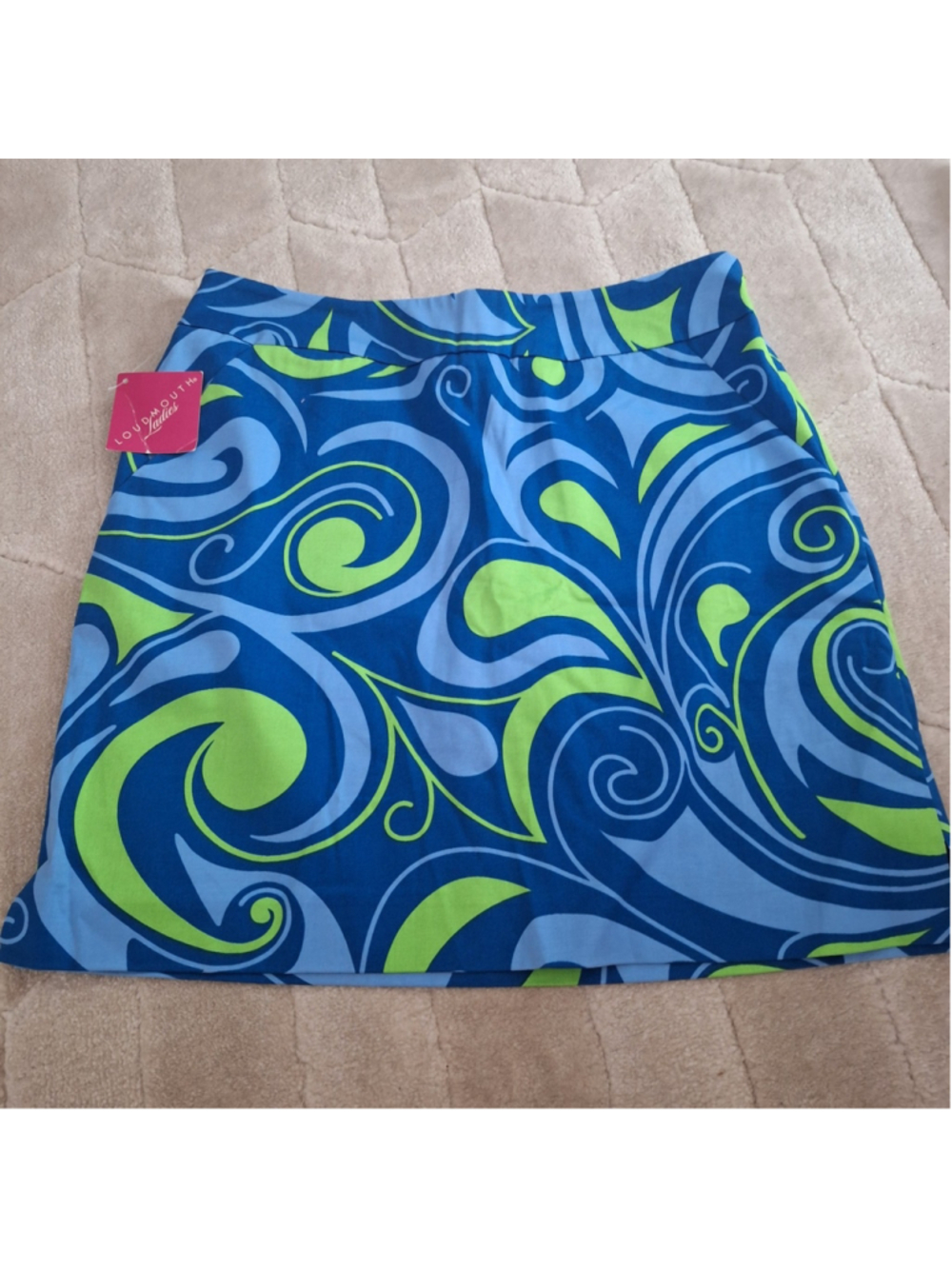 NWT Loudmouth Ladies Golf Skort Womens Sz 6 Splash SK Blue Green Preppy New
